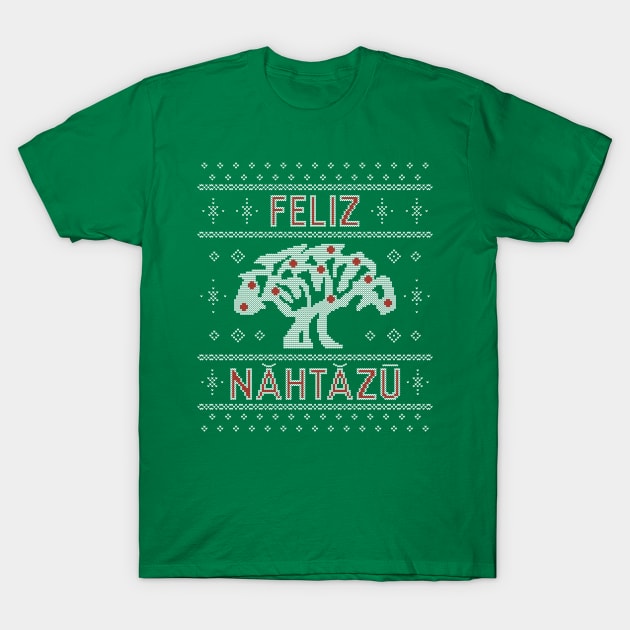 Feliz Nahtazu Holiday Sweater T-Shirt by Kevin Hedet